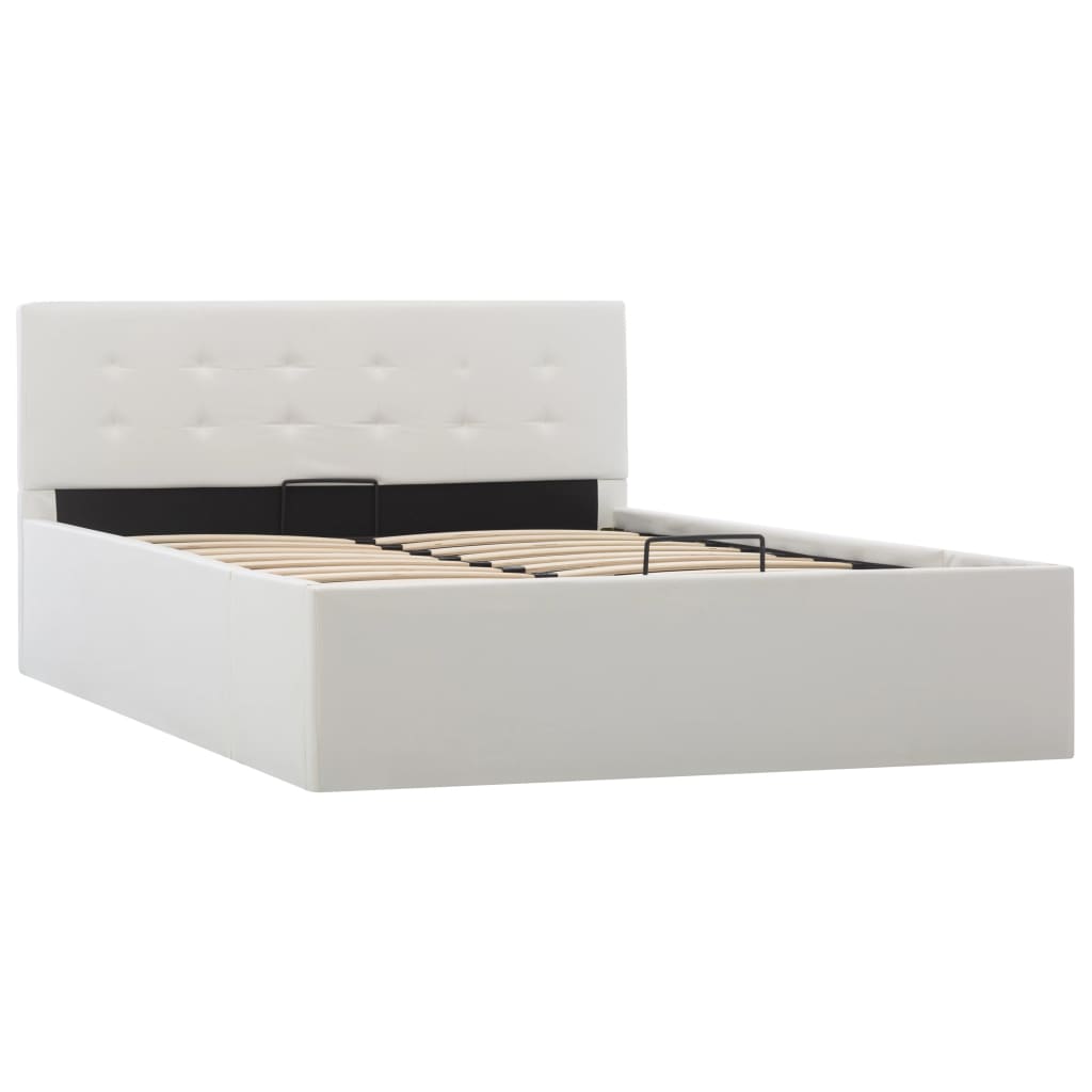 vidaXL Cama canapé hidráulica sin colchón blanco 120x200 cm