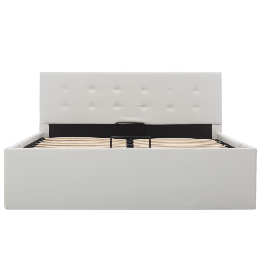 vidaXL Cama canapé hidráulica sin colchón blanco 120x200 cm