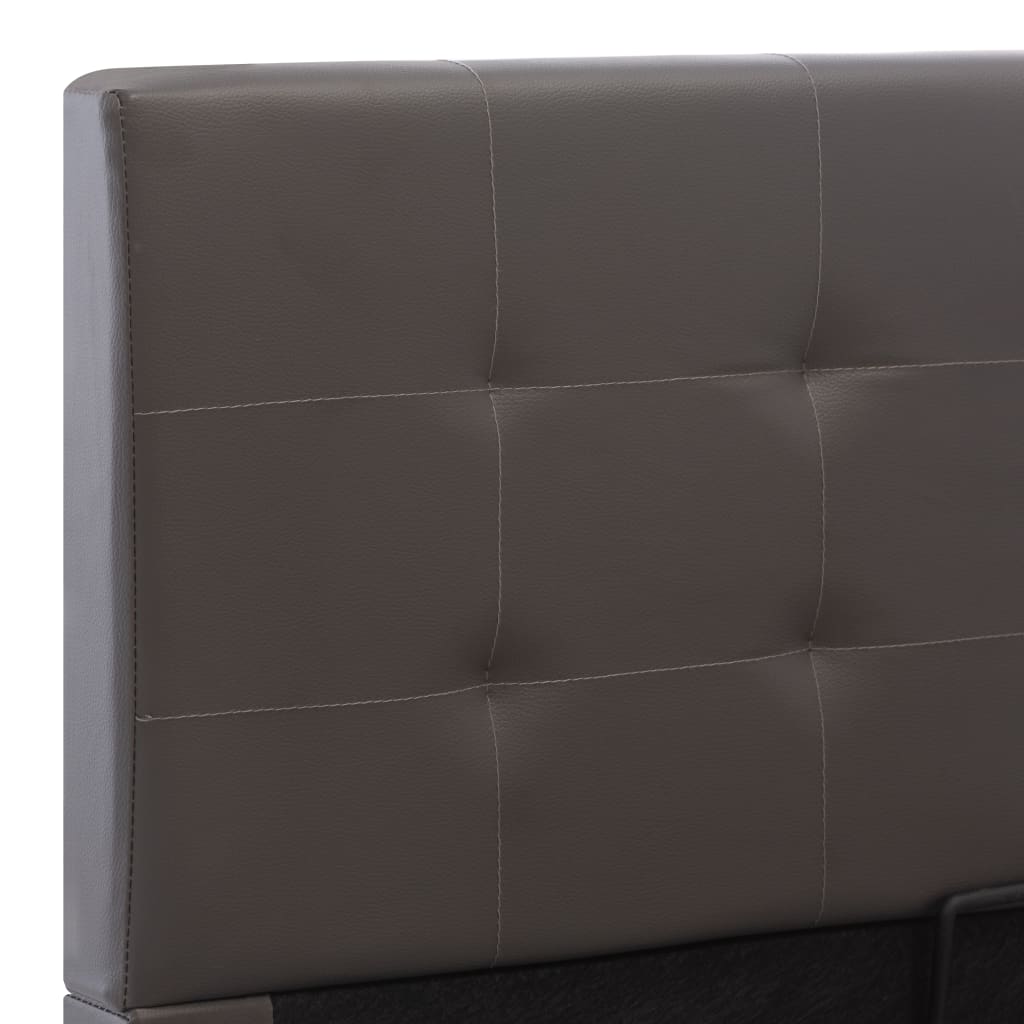 vidaXL Cama canapé hidráulica cuero sintético gris 90x200 cm