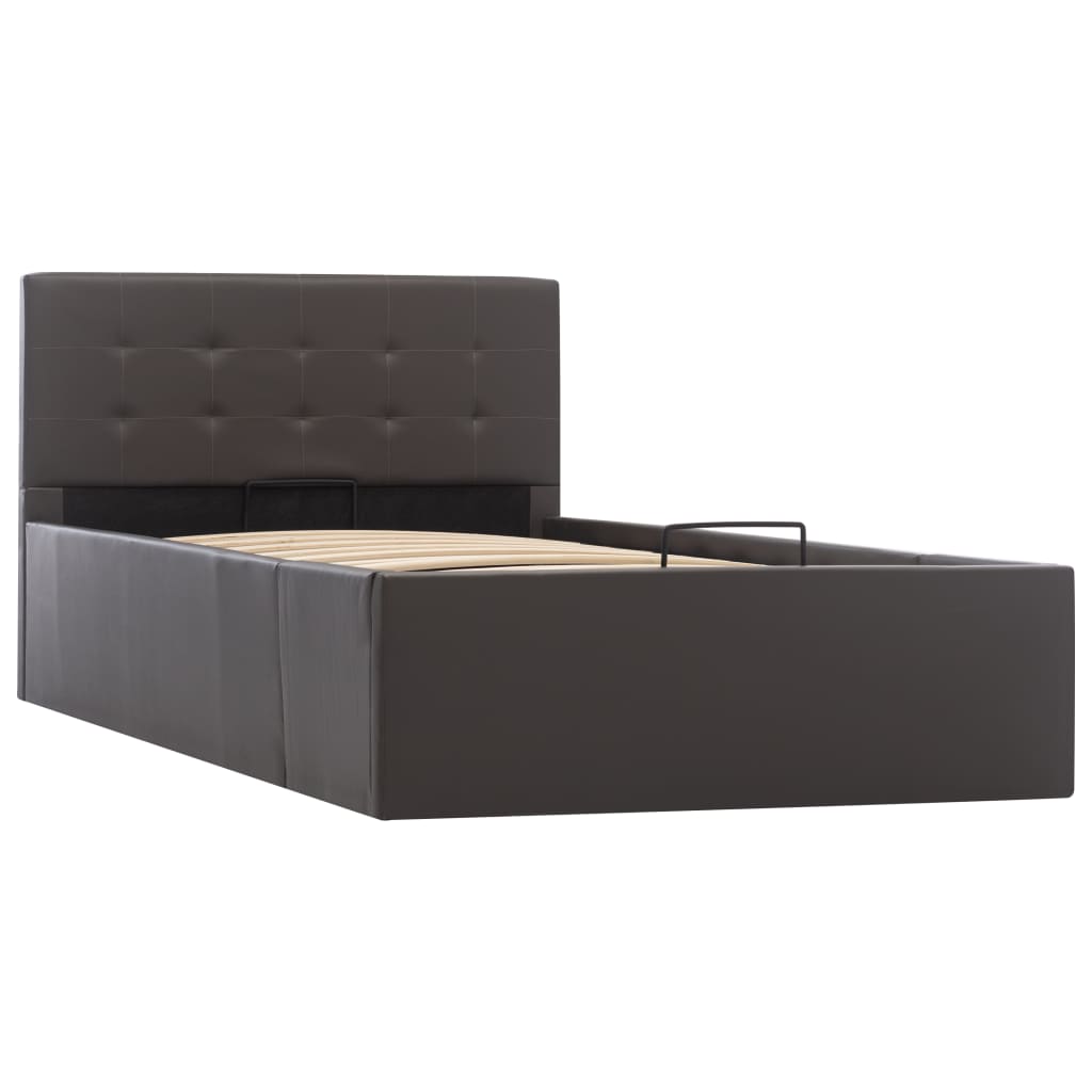 vidaXL Cama canapé hidráulica de almacenaje sin colchón gris 100x200cm