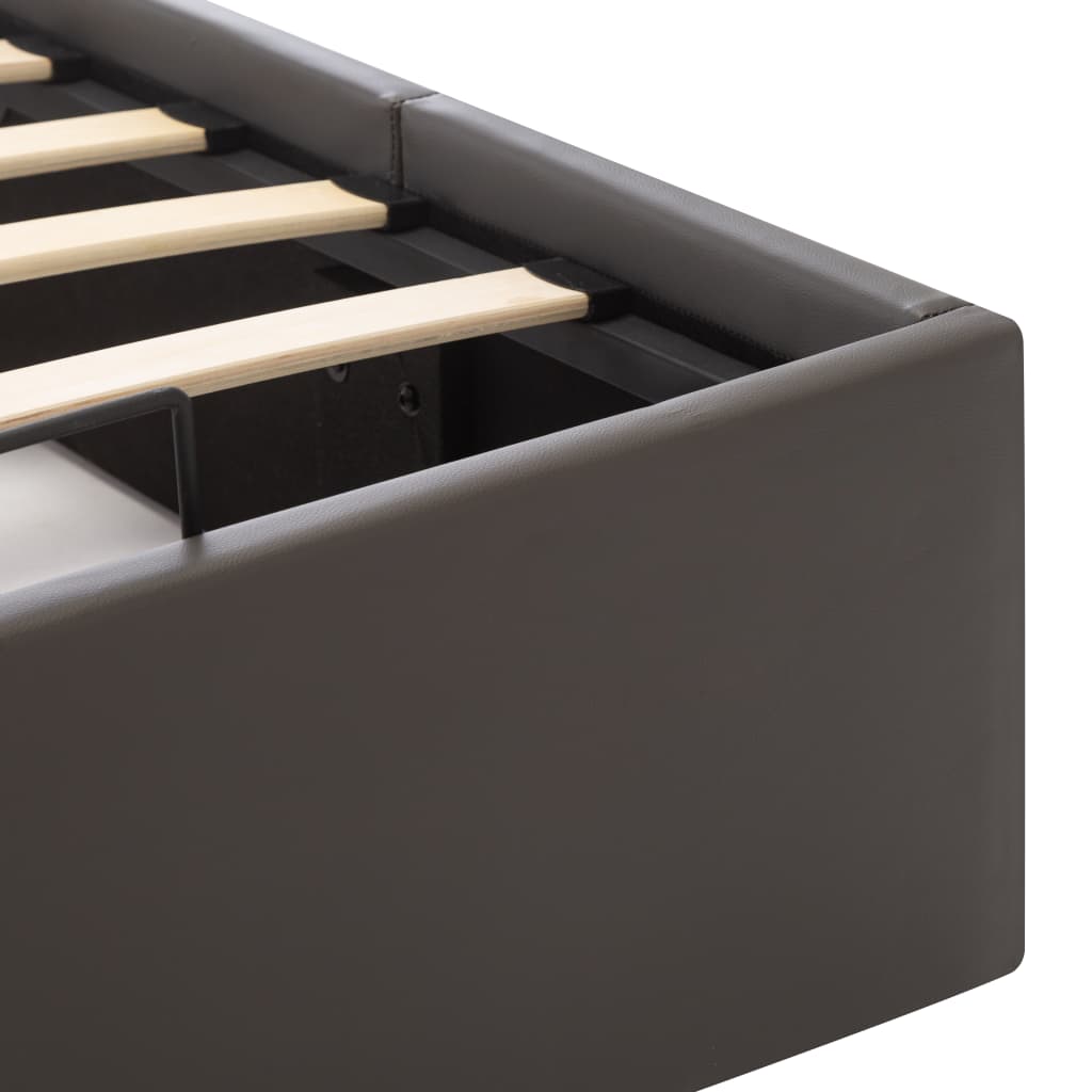 vidaXL Cama canapé hidráulica de almacenaje sin colchón gris 100x200cm