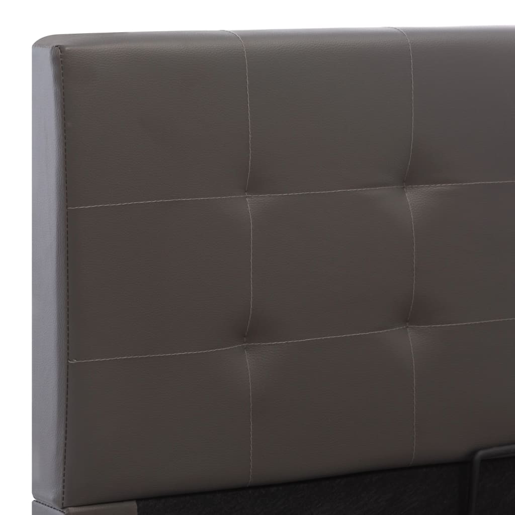 vidaXL Cama canapé hidráulica cuero sintético gris 140x200 cm