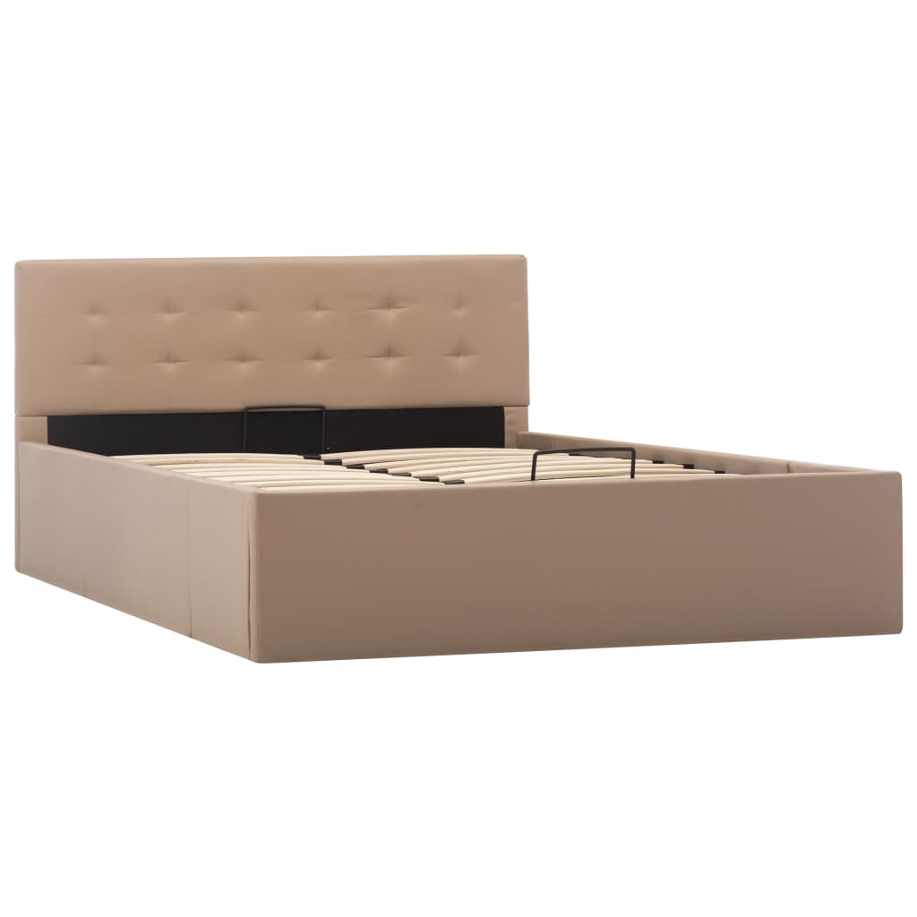 vidaXL Cama canapé hidráulica sin colchón capuchino 120x200 cm