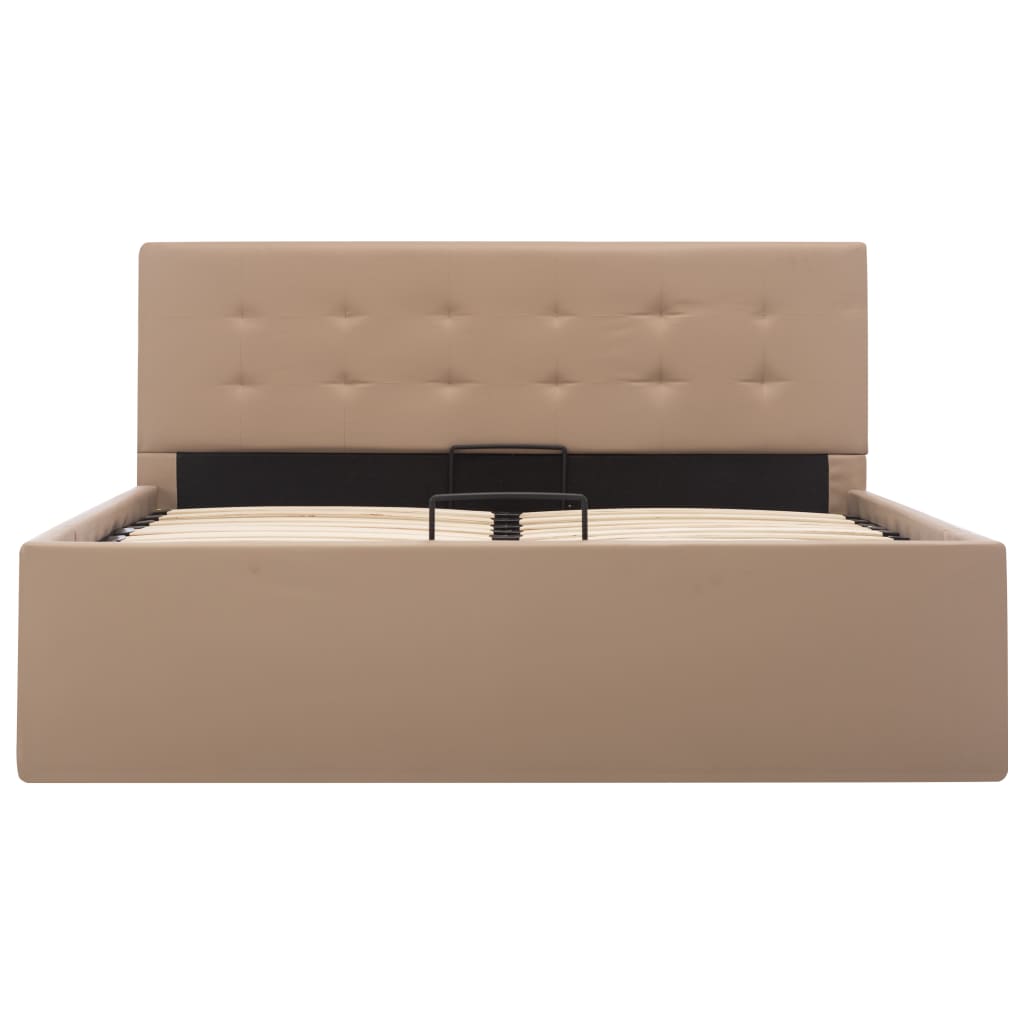 vidaXL Cama canapé hidráulica sin colchón capuchino 120x200 cm