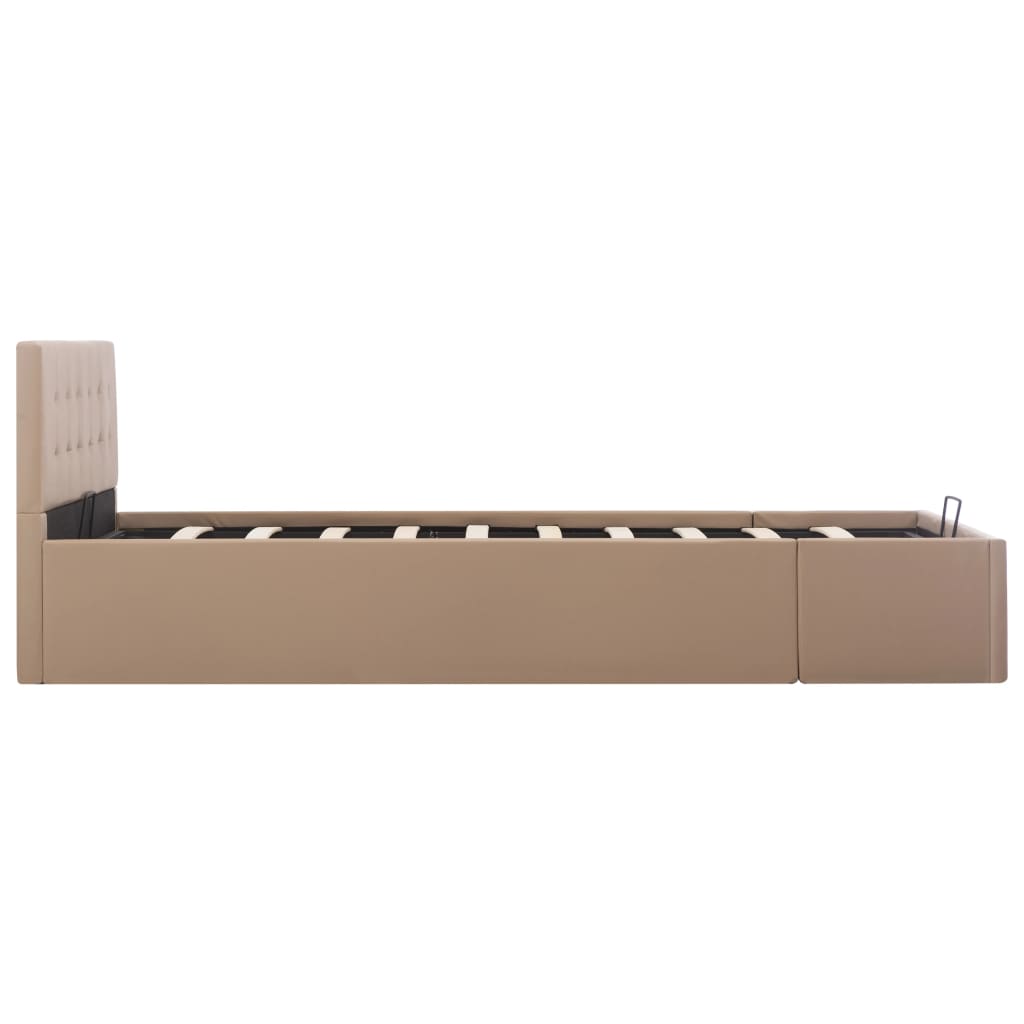 vidaXL Cama canapé hidráulica sin colchón capuchino 120x200 cm