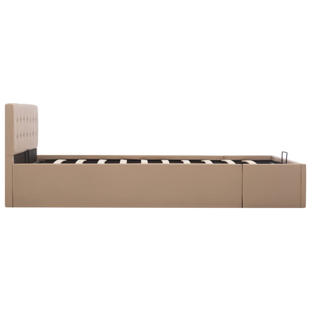 vidaXL Cama canapé hidráulica sin colchón capuchino 140x200 cm