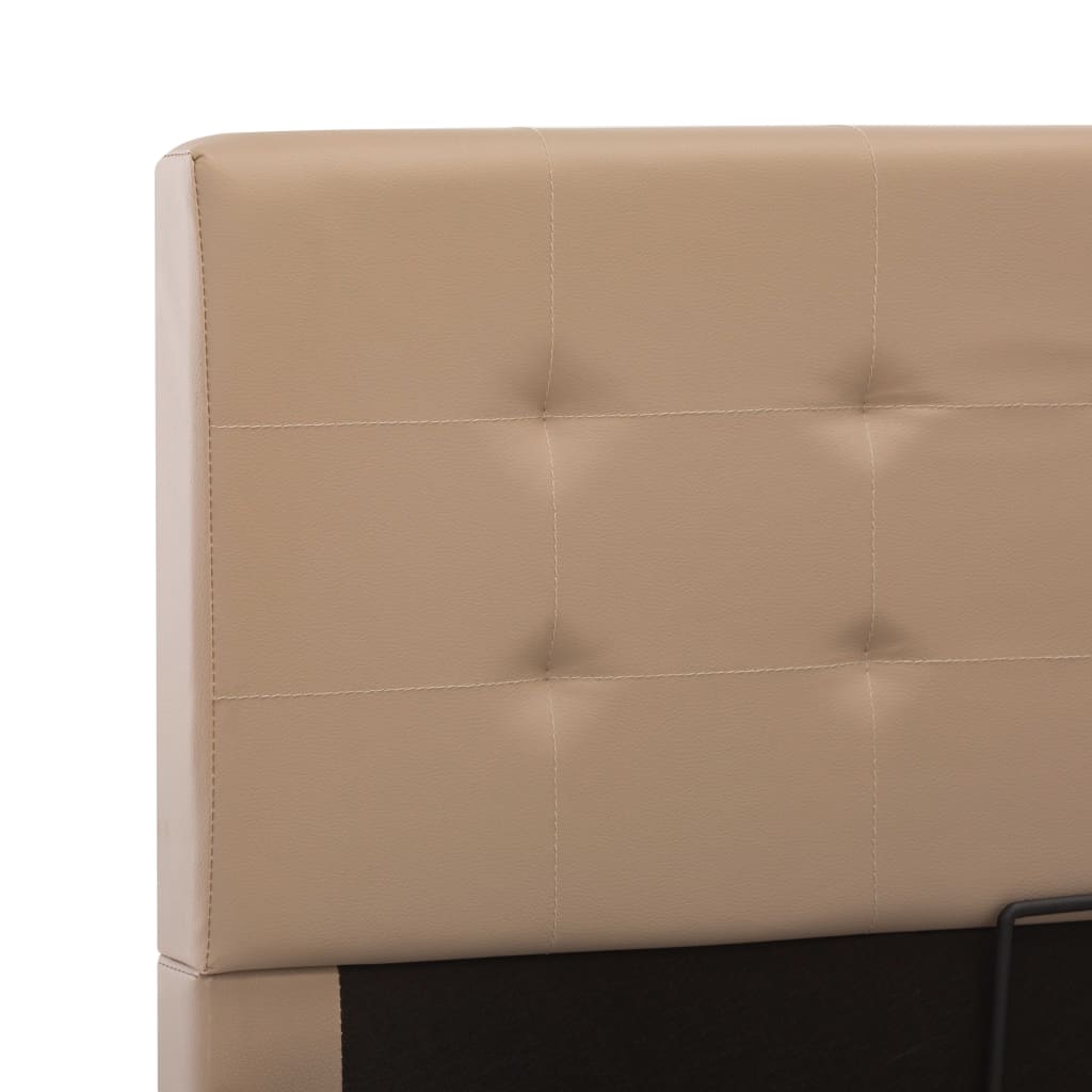 vidaXL Cama canapé hidráulica cuero sintético blanco 160x200 cm