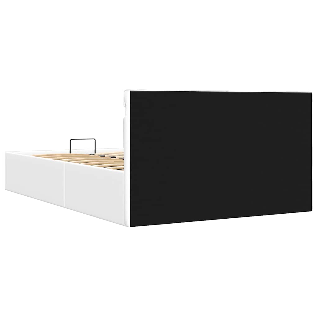 vidaXL Cama canapé hidráulica con LED sin colchón blanco 120x200 cm