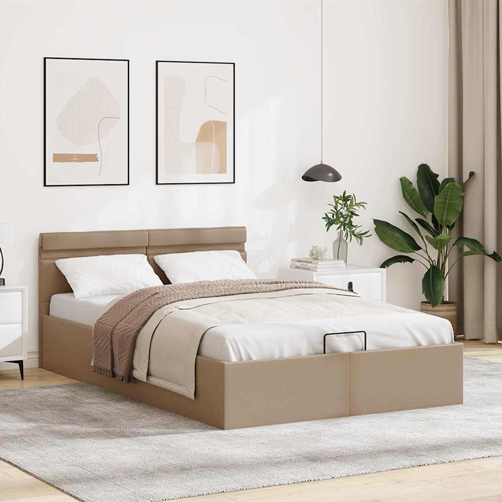 vidaXL Cama canapé hidráulica sin colchón capuchino 140x200 cm