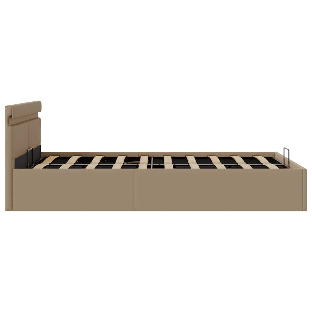 vidaXL Cama canapé hidráulica sin colchón capuchino 140x200 cm