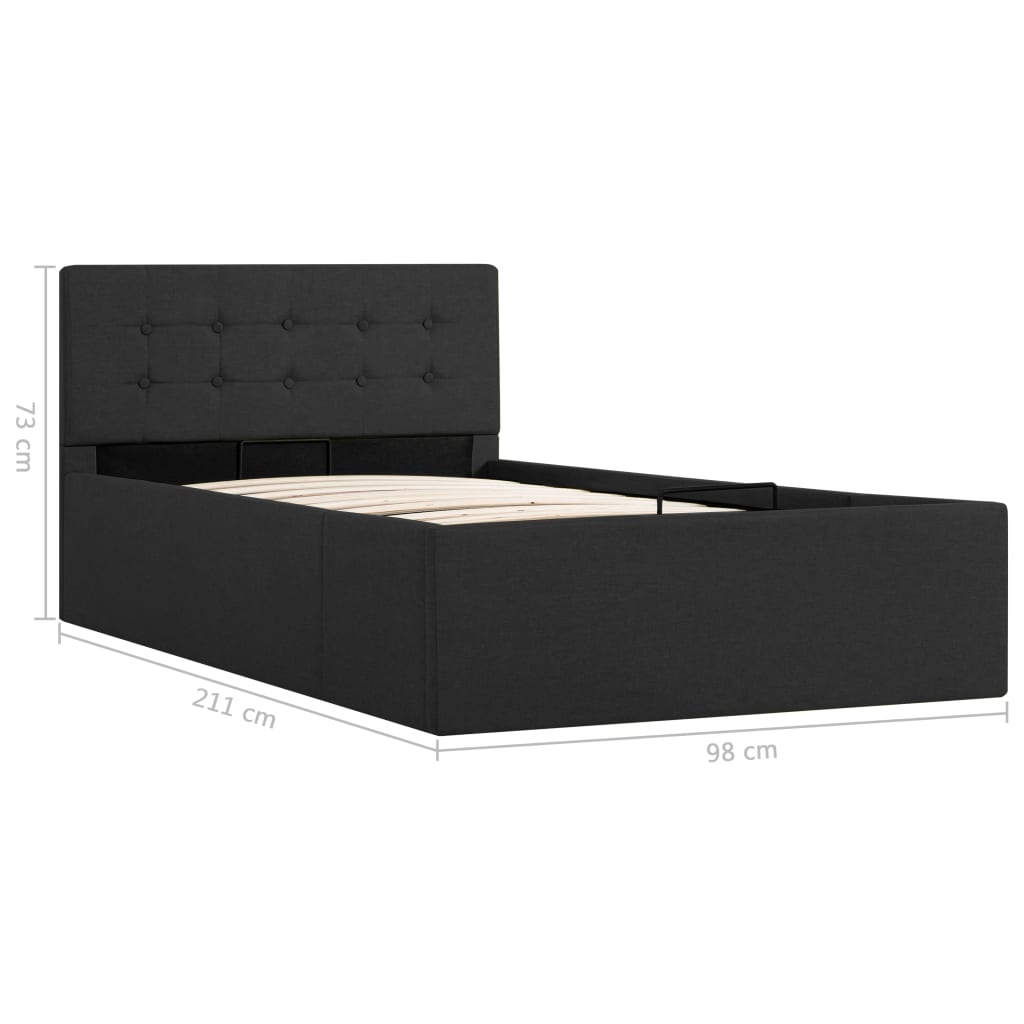 vidaXL Cama canapé hidráulica de almacenaje sin colchón gris 90x200 cm