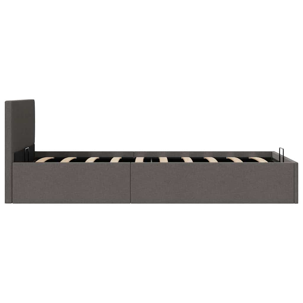 vidaXL Cama canapé hidráulica almacenaje tela gris oscuro 100x200 cm