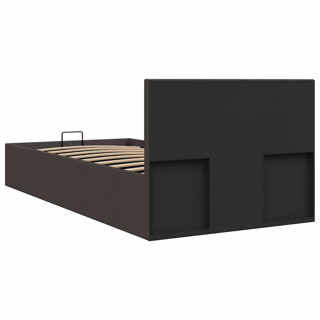 vidaXL Cama canapé hidráulica almacenaje tela gris oscuro 100x200 cm