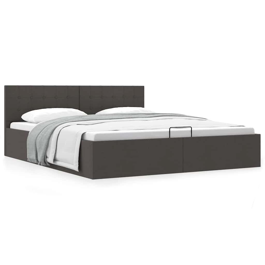 vidaXL Cama canapé hidráulica de almacenaje sin colchón gris 180x200cm