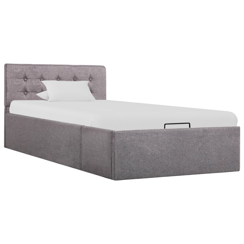 vidaXL Cama canapé hidráulica de almacenaje sin colchón taupe 90x200cm