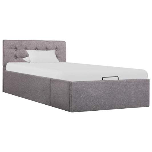 vidaXL Cama canapé hidráulica de almacenaje sin colchón taupe 90x200cm