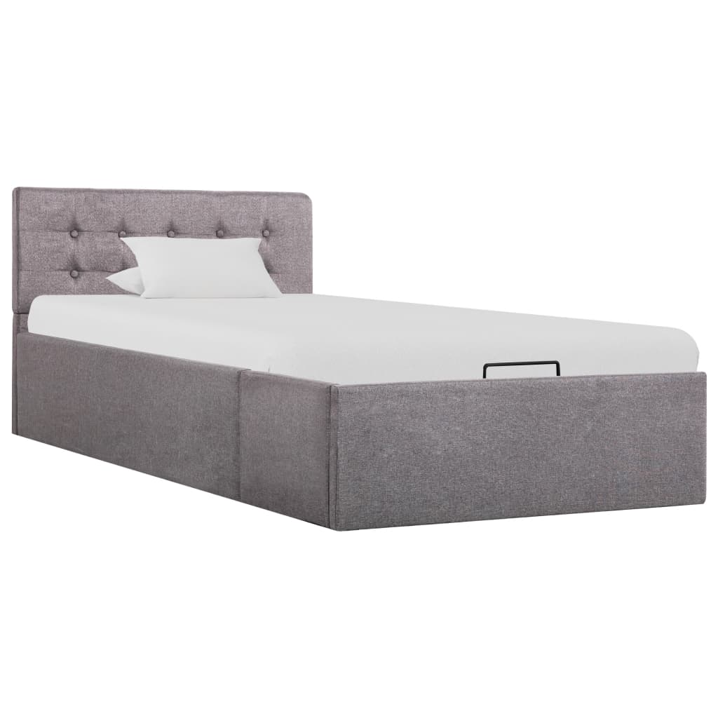 vidaXL Cama canapé hidráulica almacenaje sin colchón taupe 100x200cm