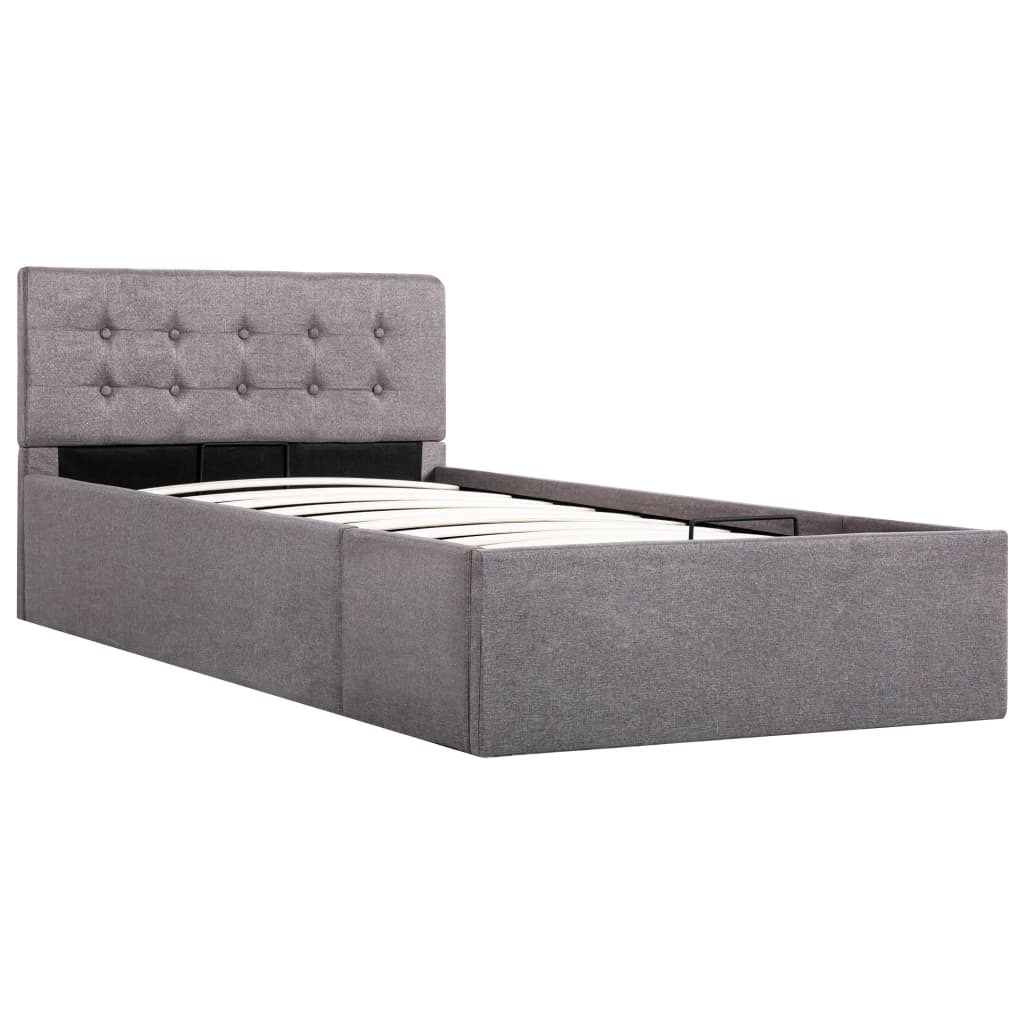 vidaXL Cama canapé hidráulica almacenaje sin colchón taupe 100x200cm