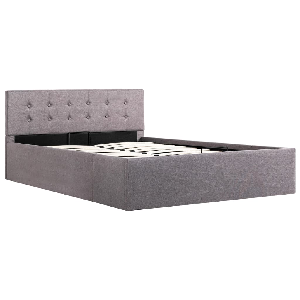 vidaXL Cama canapé hidráulica almacenaje sin colchón taupe 120x200 cm