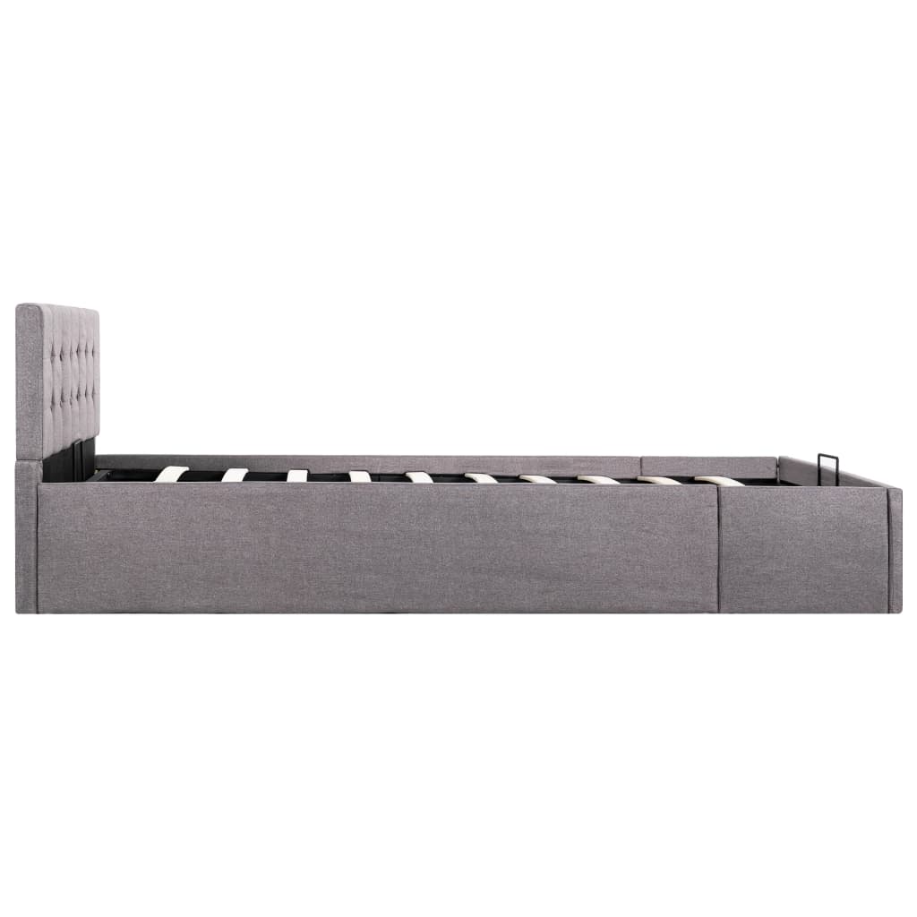 vidaXL Cama canapé hidráulica almacenaje sin colchón taupe 120x200 cm