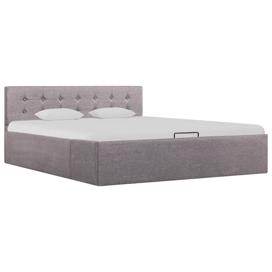 vidaXL Cama canapé hidráulica almacenaje sin colchón taupe 140x200 cm