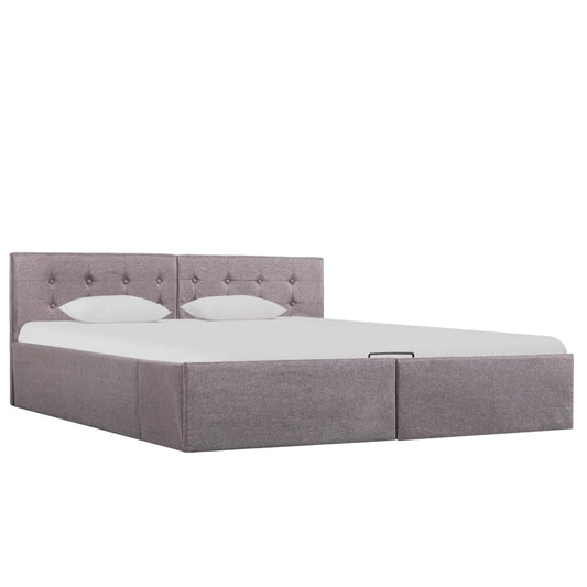 vidaXL Cama canapé hidráulica almacenaje sin colchón taupe 160x200 cm