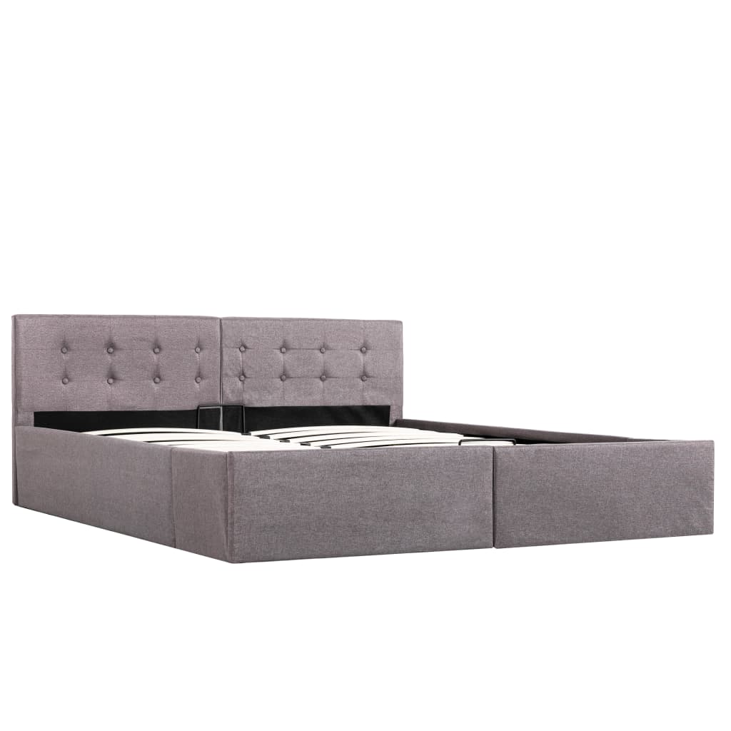 vidaXL Cama canapé hidráulica almacenaje sin colchón taupe 160x200 cm