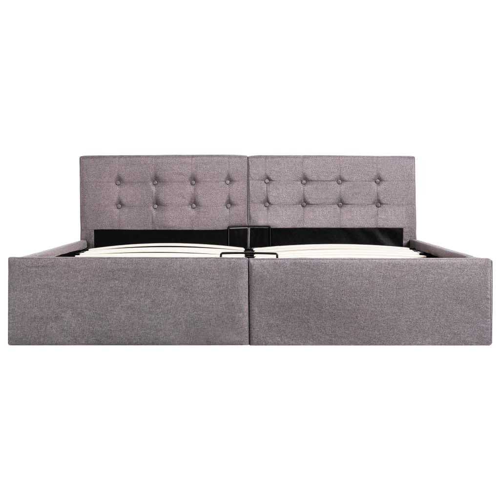 vidaXL Cama canapé hidráulica almacenaje sin colchón taupe 160x200 cm