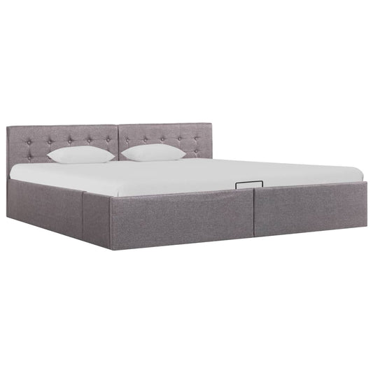 vidaXL Cama canapé hidráulica almacenaje sin colchón taupe 180x200 cm