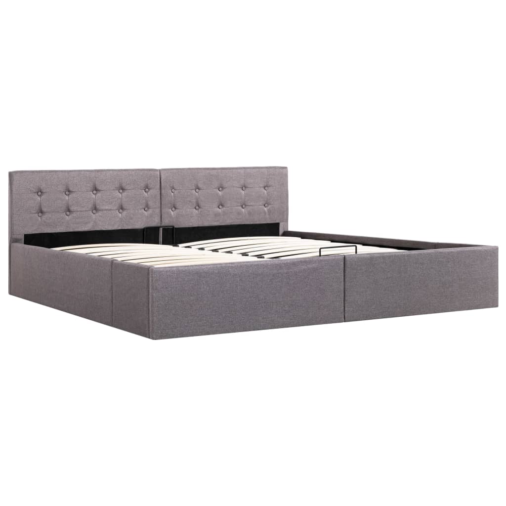 vidaXL Cama canapé hidráulica almacenaje sin colchón taupe 180x200 cm