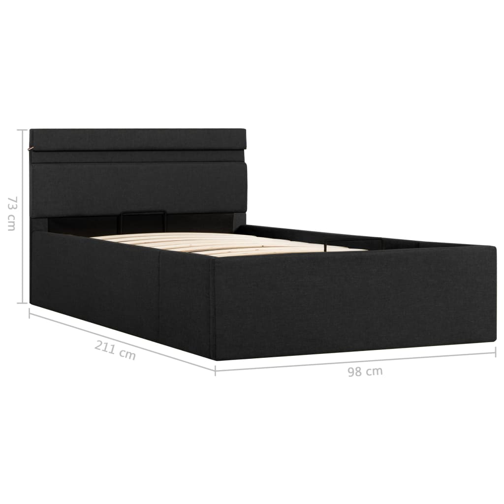 vidaXL Cama canapé hidráulica de almacenaje sin colchón gris 90x200 cm