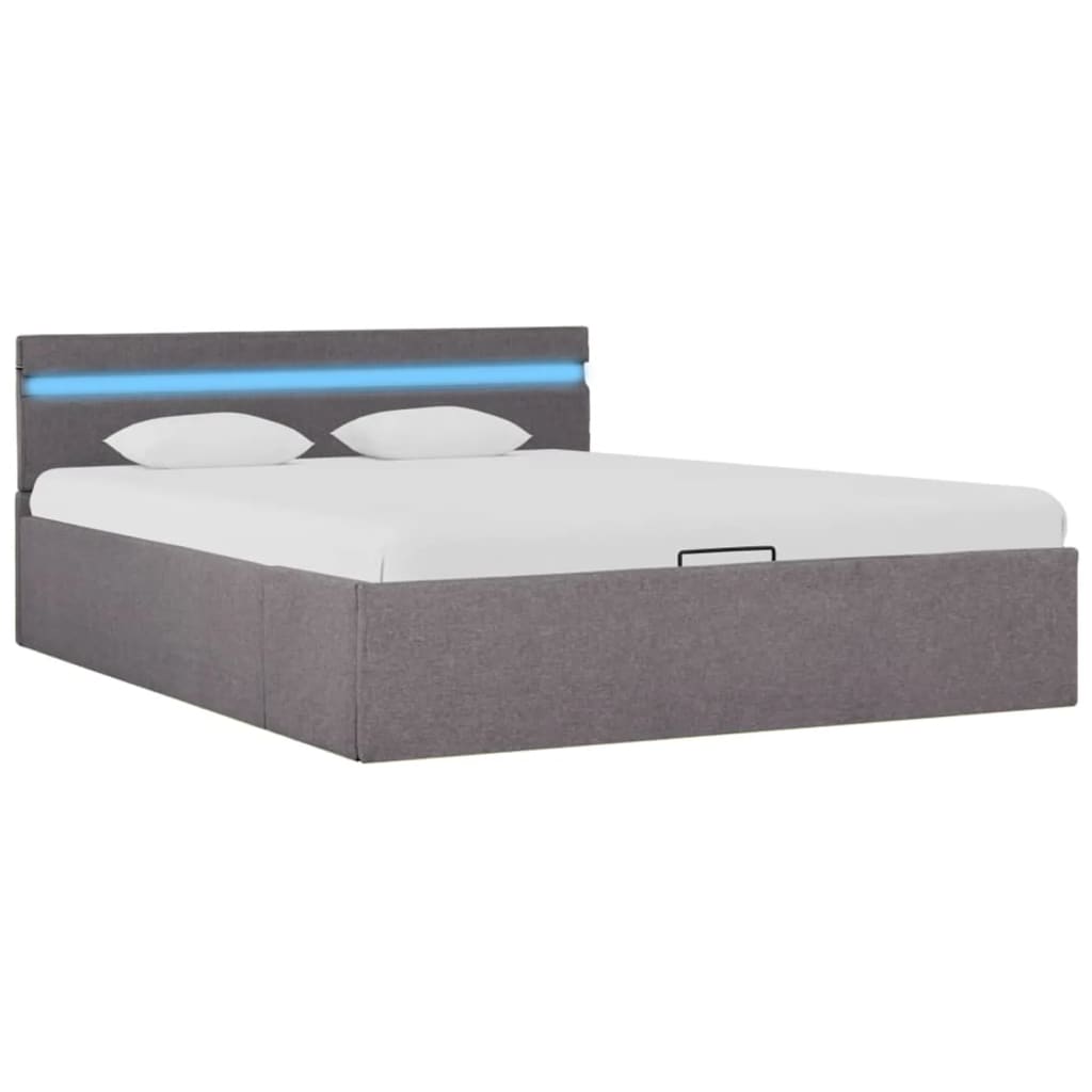 vidaXL Cama canapé hidráulica almacenaje sin colchón taupe 120x200 cm