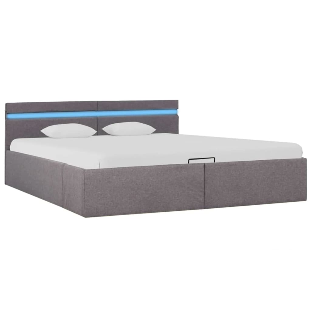 vidaXL Cama canapé hidráulica almacenaje sin colchón taupe 160x200 cm