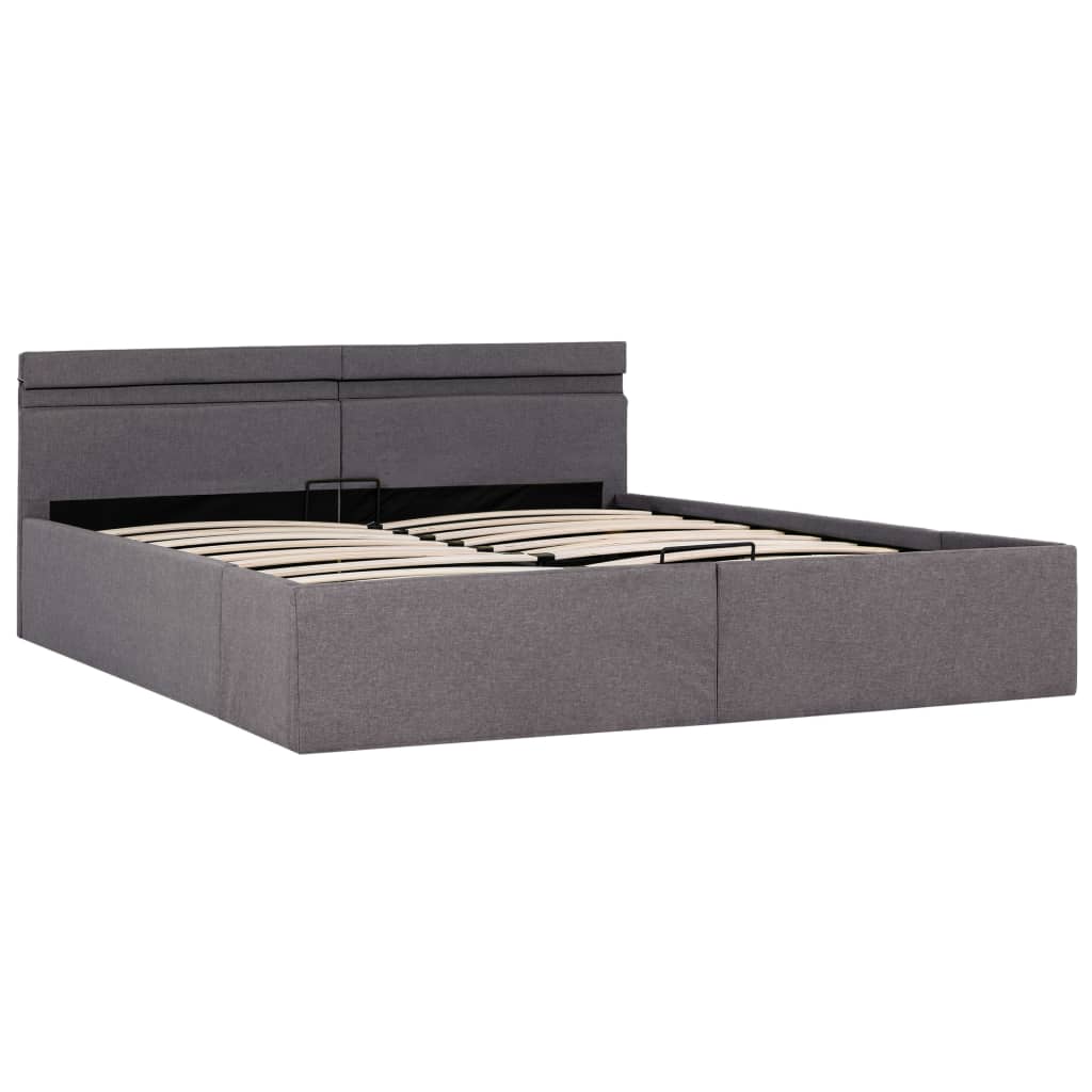 vidaXL Cama canapé hidráulica almacenaje sin colchón taupe 160x200 cm