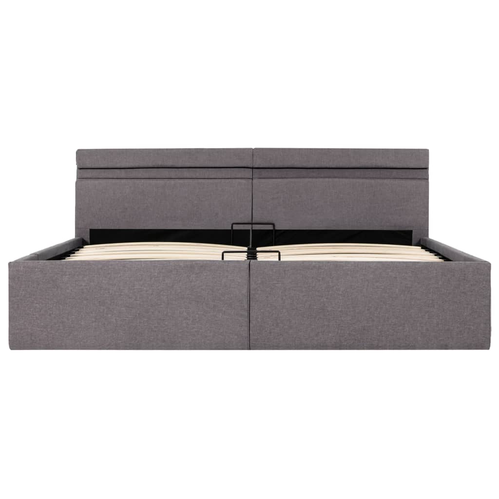 vidaXL Cama canapé hidráulica almacenaje sin colchón taupe 160x200 cm