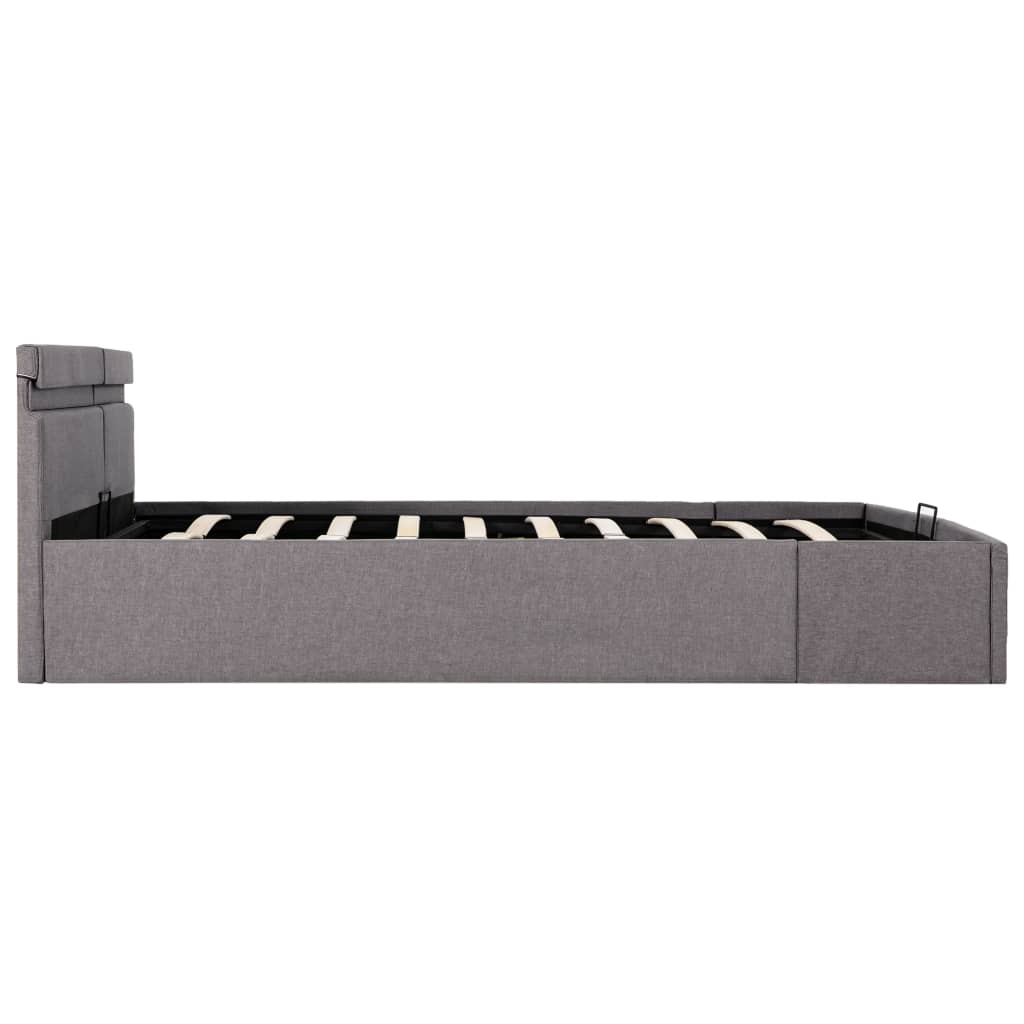 vidaXL Cama canapé hidráulica almacenaje sin colchón taupe 160x200 cm