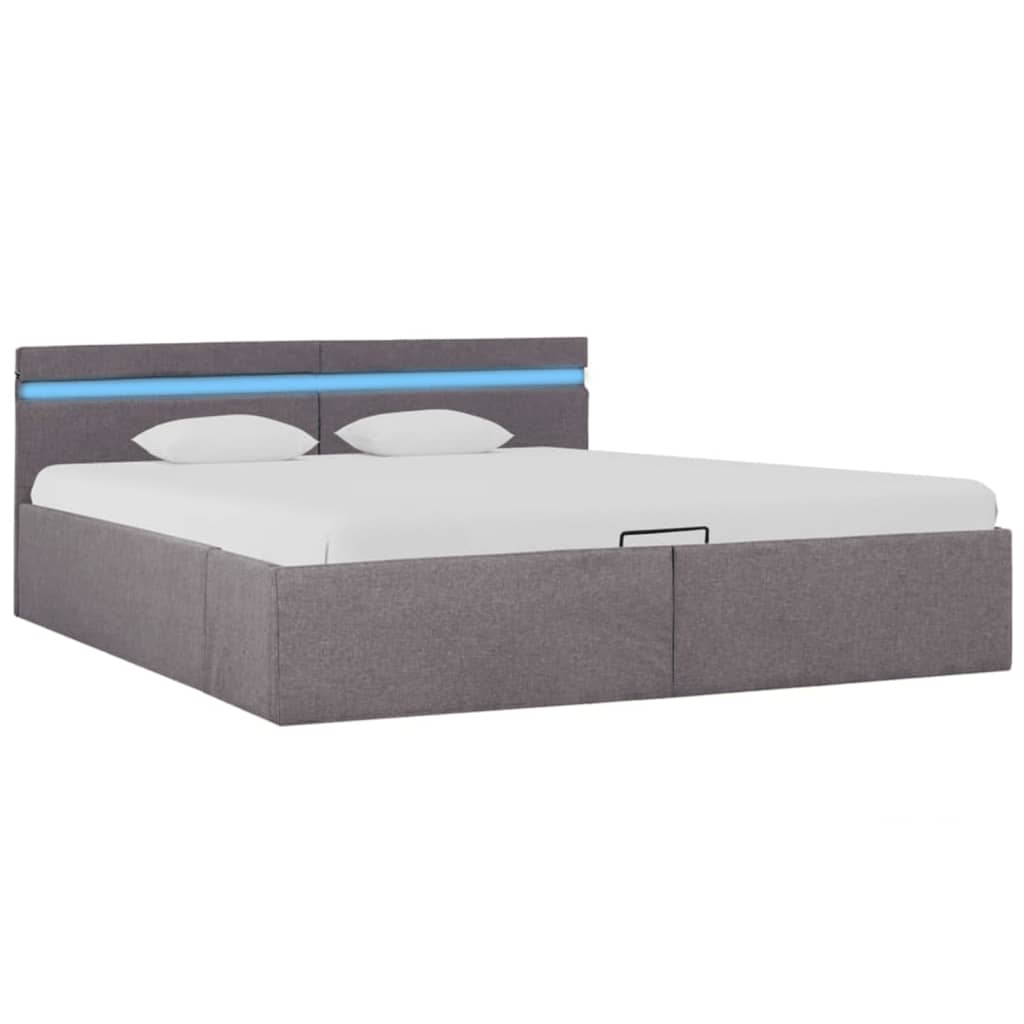 vidaXL Cama canapé hidráulica almacenaje sin colchón taupe 180x200 cm