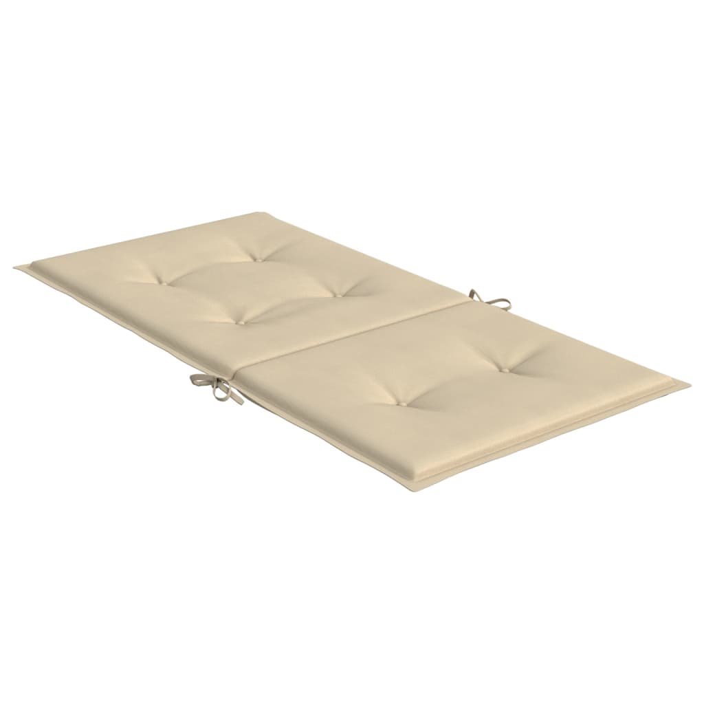 vidaXL Cojín de silla de jardín respaldo bajo 2 uds tela Oxford beige