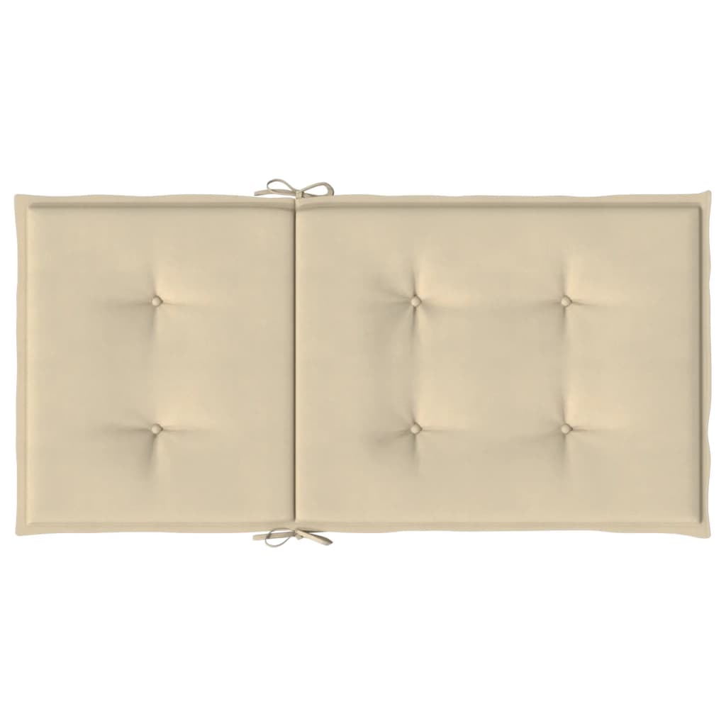 vidaXL Cojín de silla de jardín respaldo bajo 2 uds tela Oxford beige