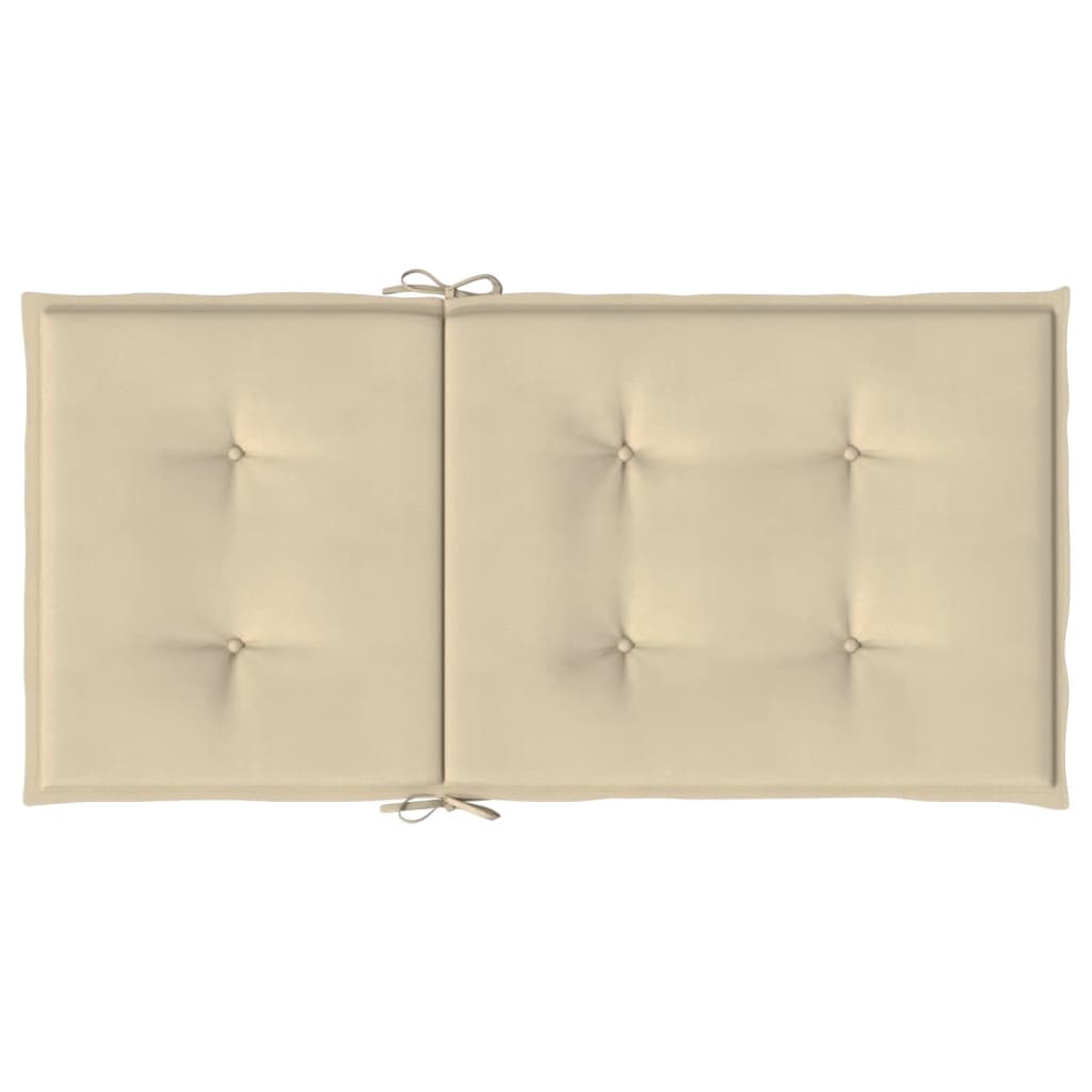 vidaXL Cojín de silla de jardín respaldo bajo 2 uds tela Oxford beige