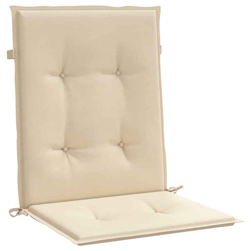 vidaXL Cojín de silla de jardín respaldo bajo 4 uds tela Oxford beige