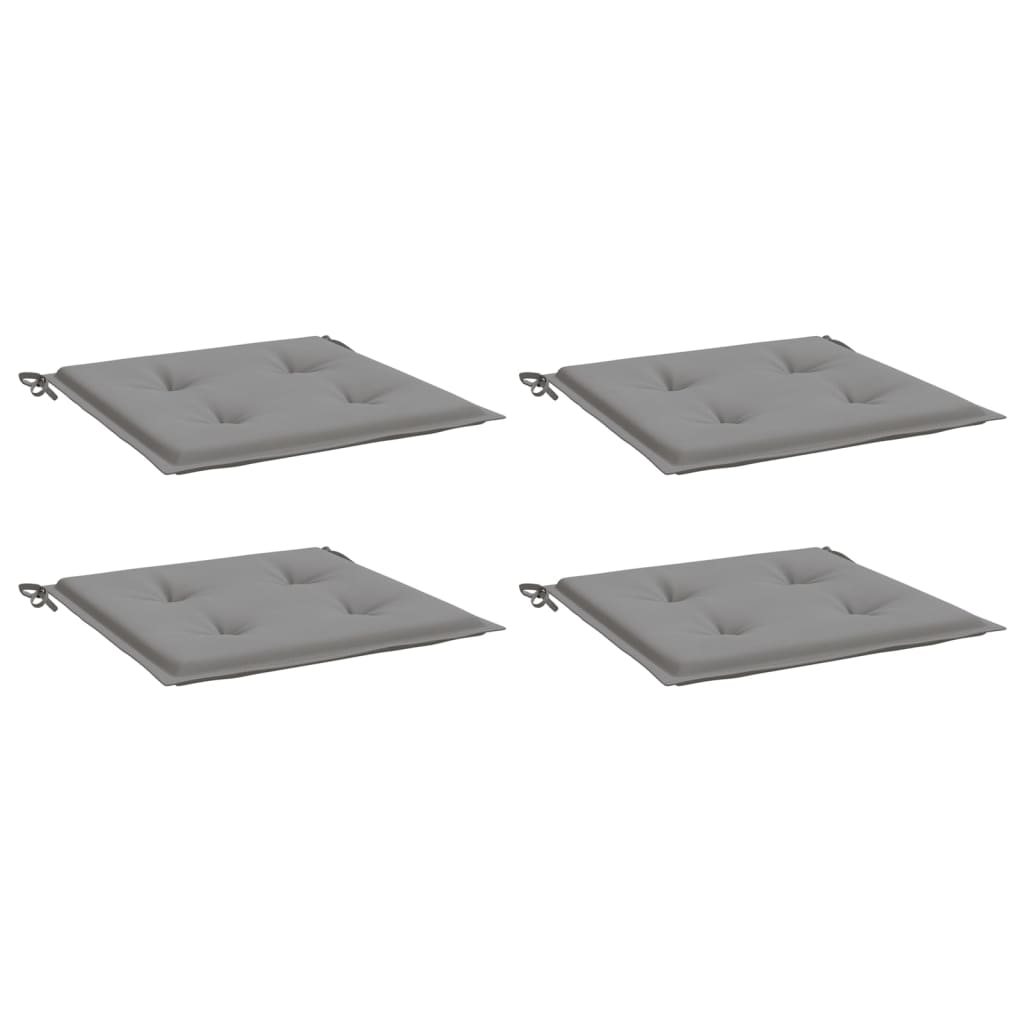 vidaXL Cojines de silla de jardín 4 uds tela gris 40x40x3 cm