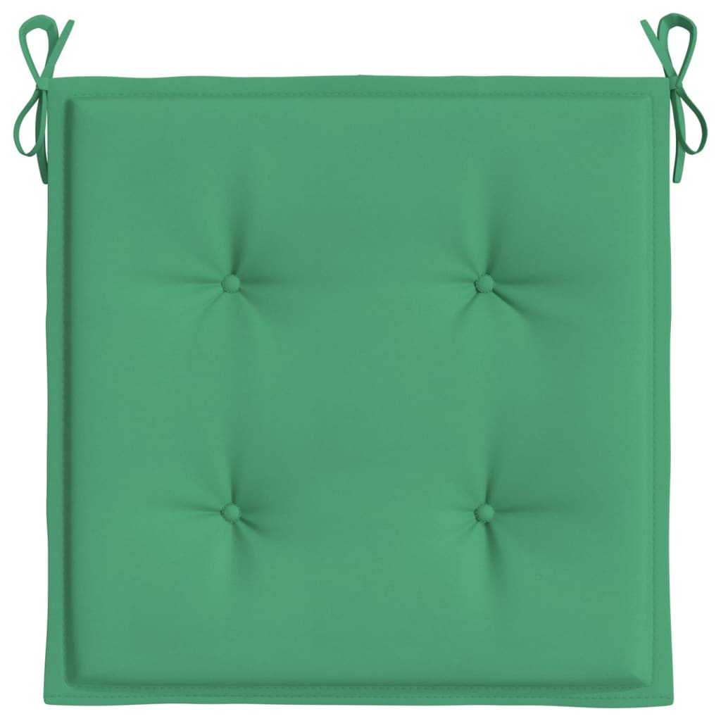 vidaXL Cojines de silla de jardín 4 uds tela verde 40x40x3 cm