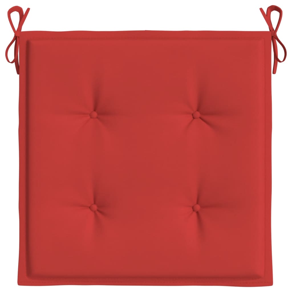 vidaXL Cojines de silla de jardín 4 uds tela rojo 40x40x3 cm