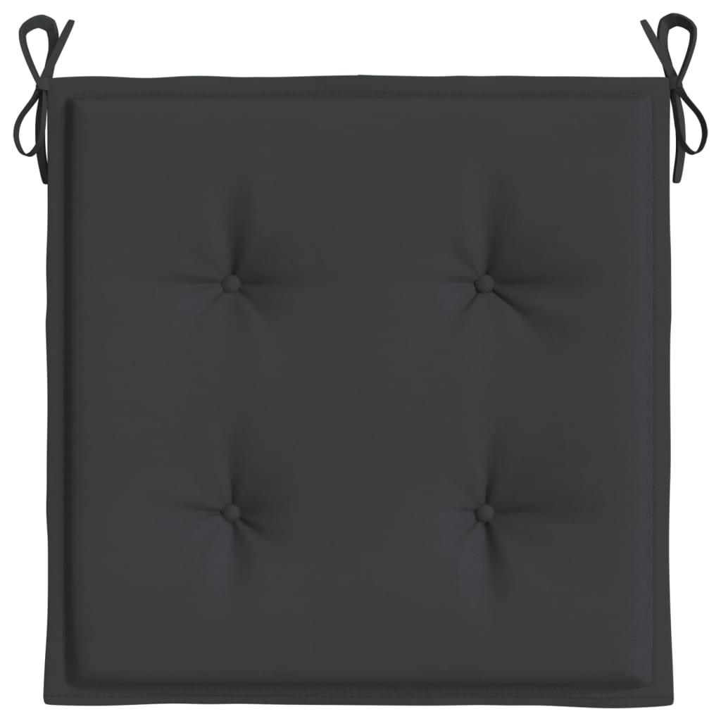 vidaXL Cojines de silla de jardín 4 uds tela negro 40x40x3 cm