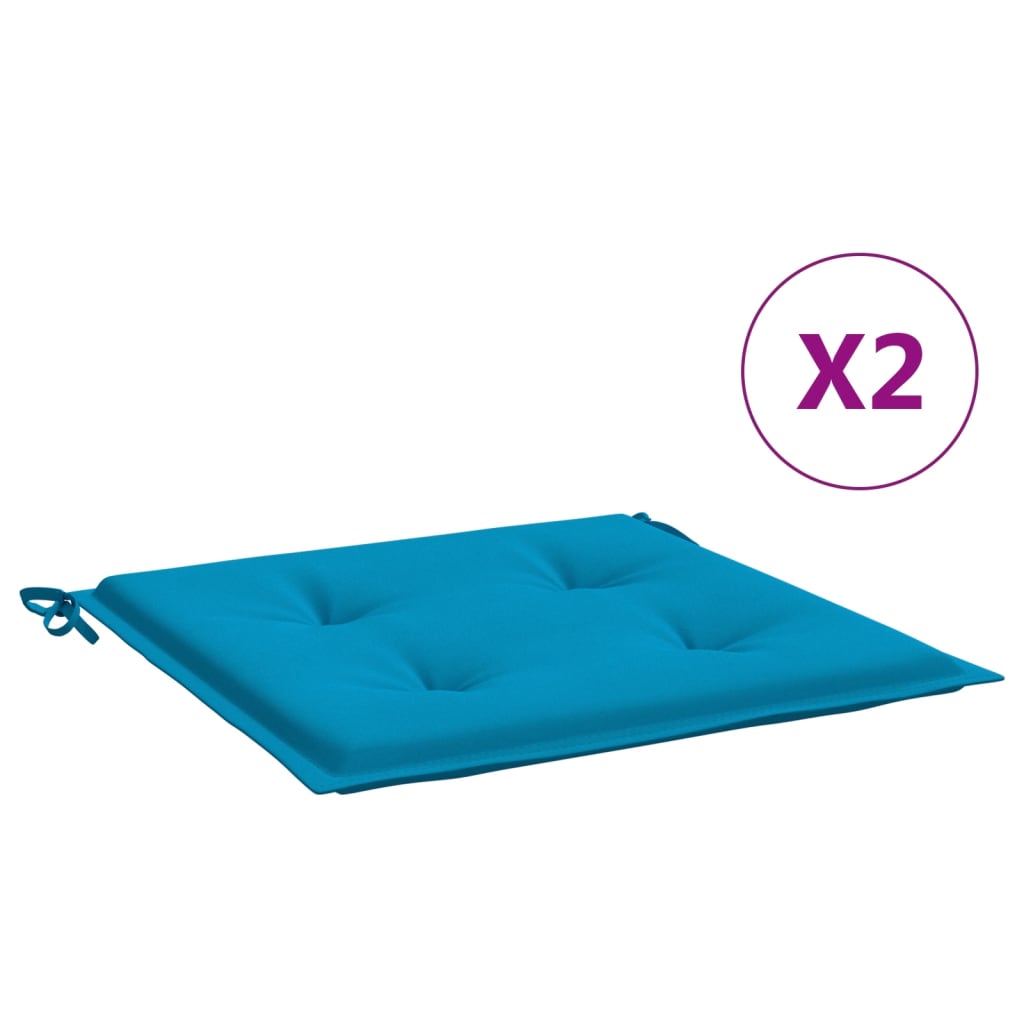 vidaXL Cojines de silla de jardín 2 uds tela Oxford azul 50x50x3 cm