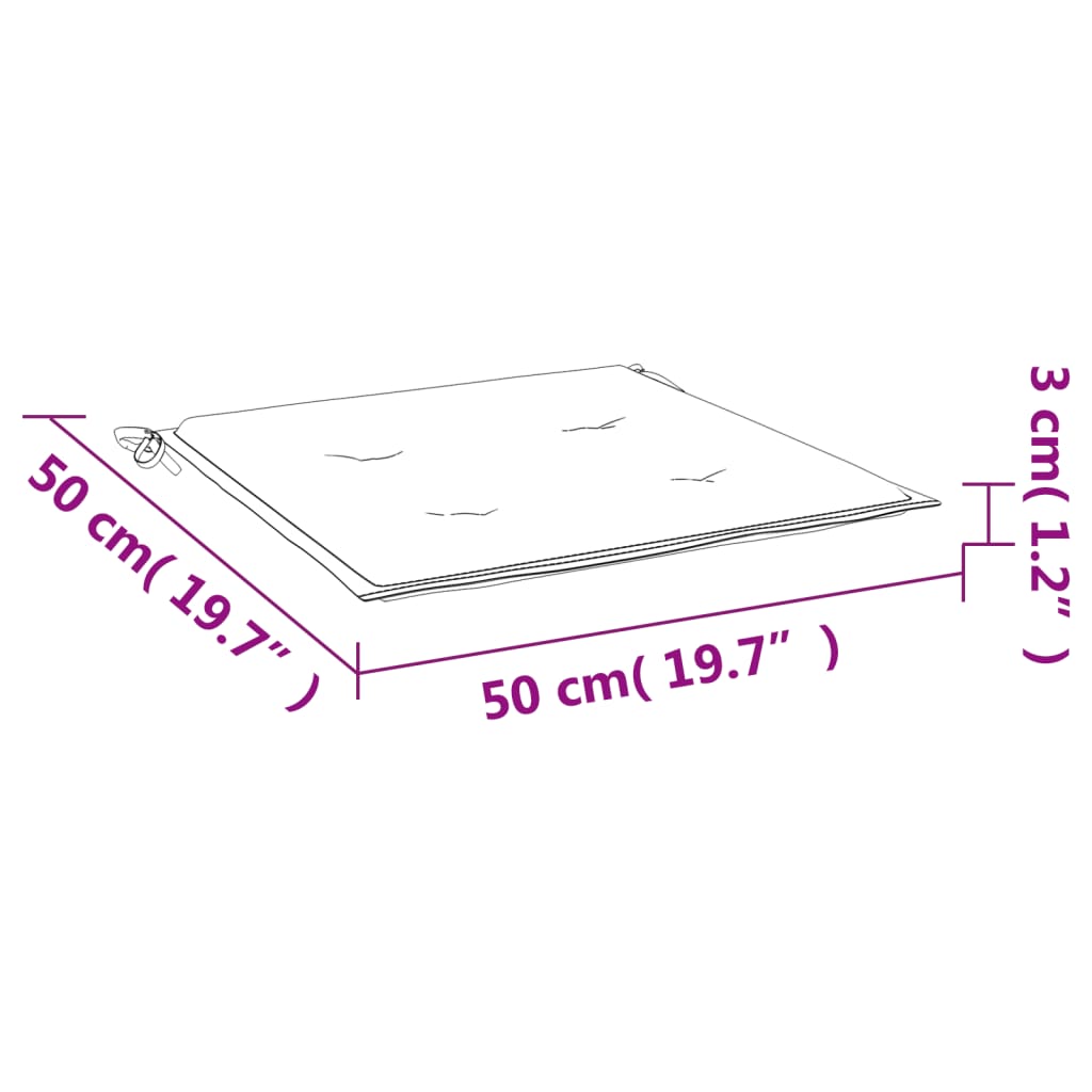 vidaXL Cojines silla de jardín 2 uds tela Oxford antracita 50x50x3 cm