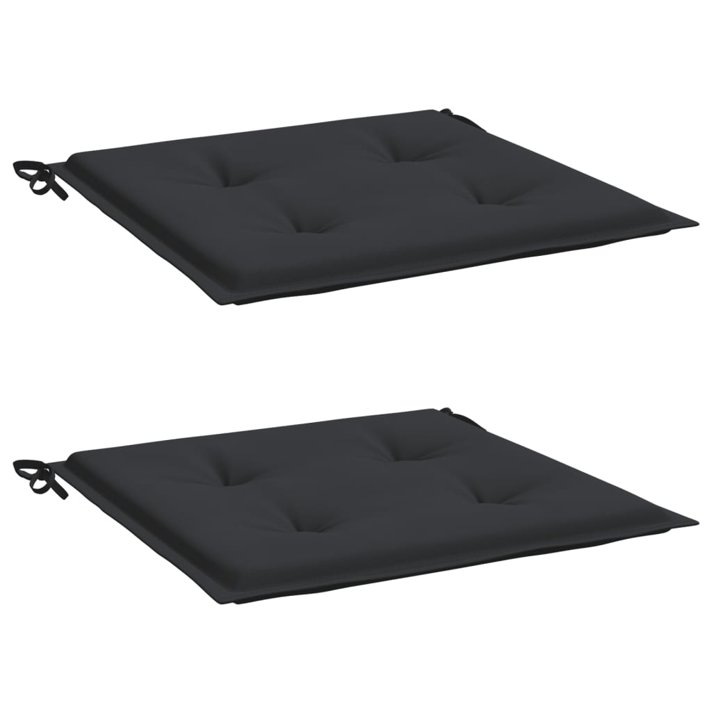 vidaXL Cojines de silla de jardín 2 uds tela Oxford negro 50x50x3 cm