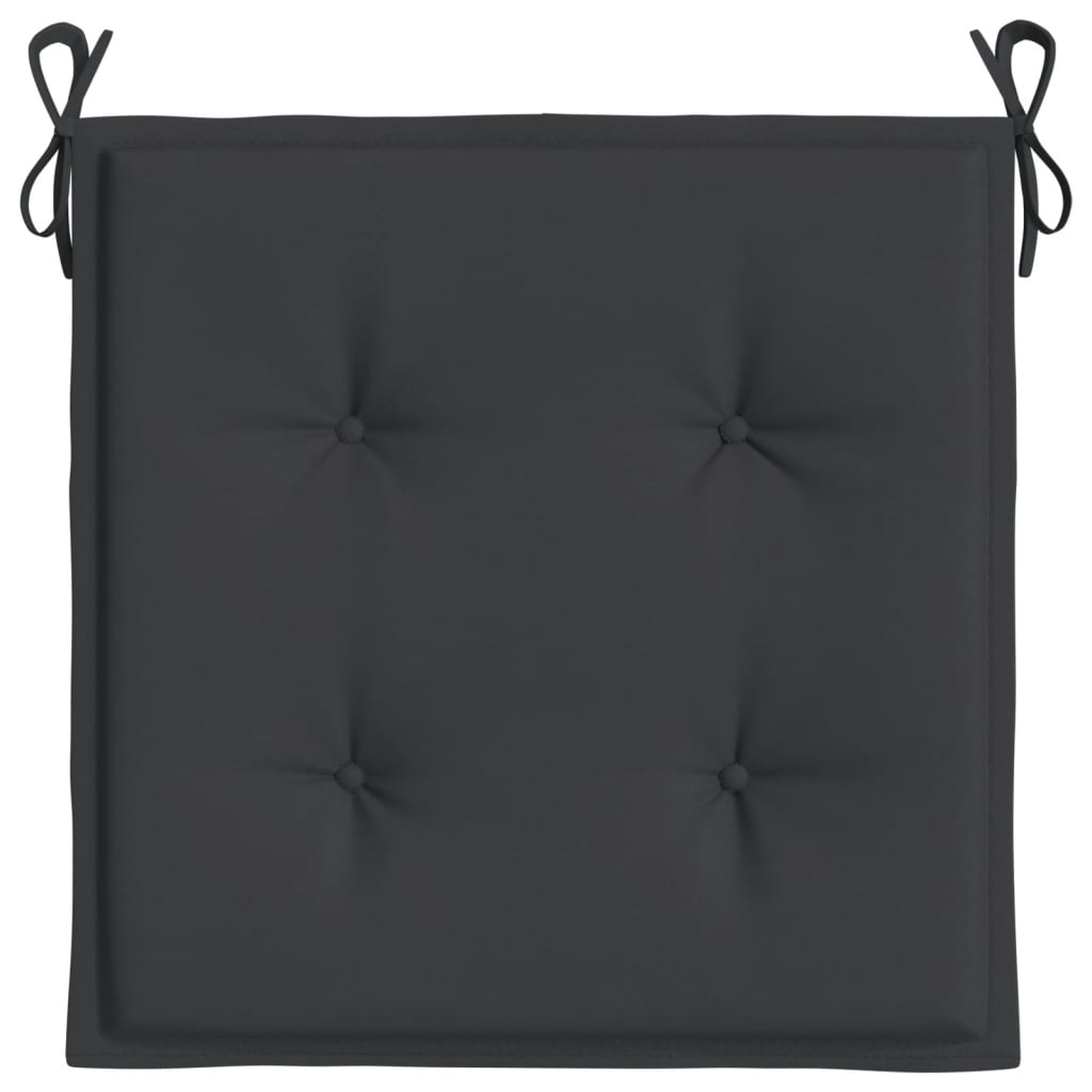 vidaXL Cojines de silla de jardín 2 uds tela Oxford negro 50x50x3 cm