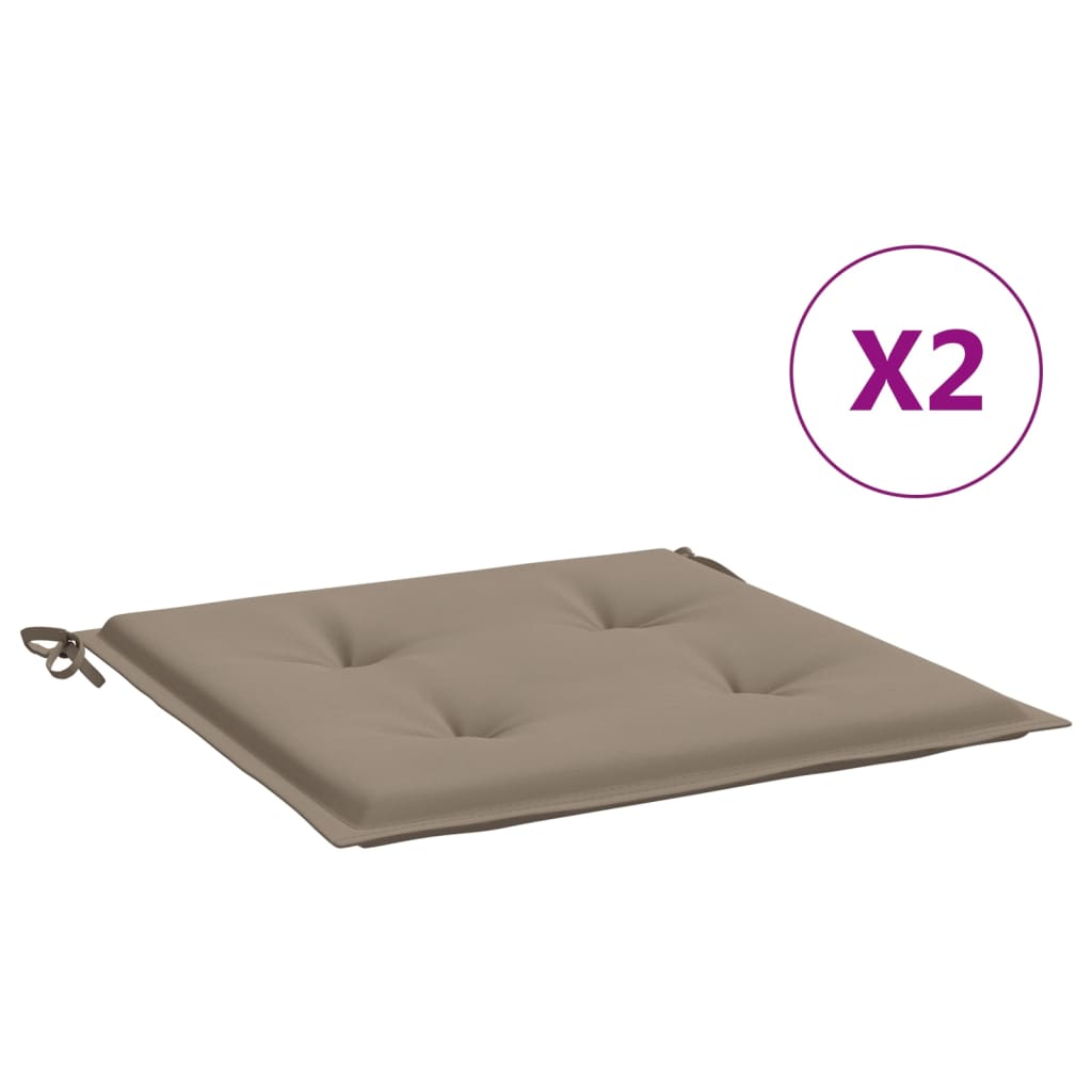 vidaXL Cojines de silla de jardín 2 uds tela Oxford taupé 50x50x3 cm